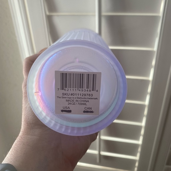 - NEW Starbucks 2022 Spring Soft Touch White Frosted Pearl Grid Iridescent… - Picture 2 of 5